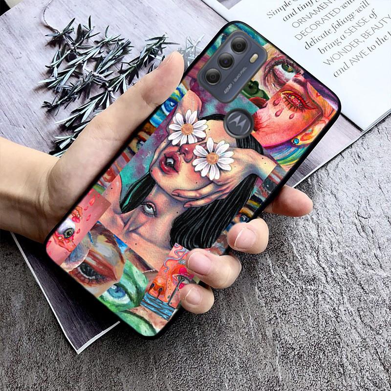 Flower Girl Art Phone Case For Moto G84 G22 G32 G42 G52 G62 G53 G72 G60 G60S G100 G10 G20 G30 G13 G50 G 5G G Pure