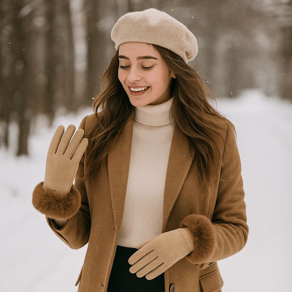 Waterproof Cold-proof Gloves Windproof Touch Screen Gloves Cute Winter Warm Gloves Cold Weather