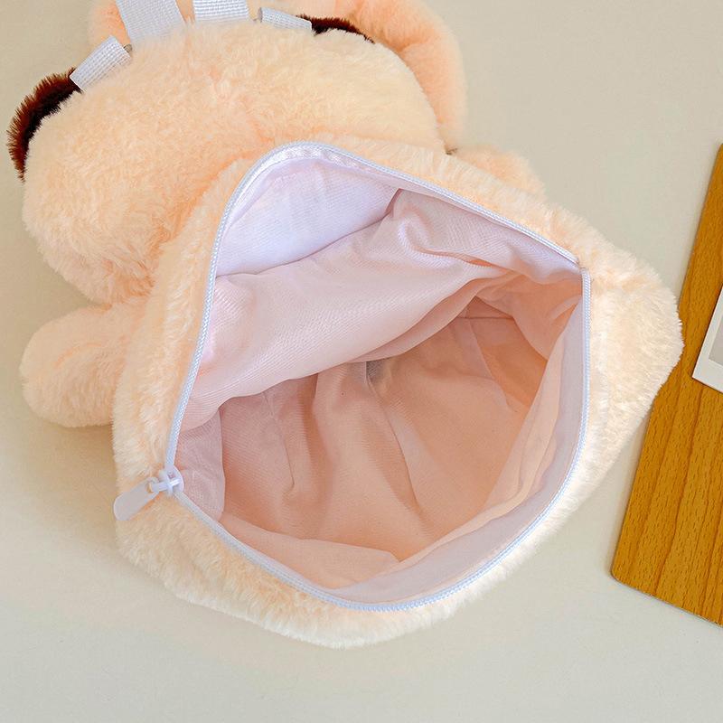 Kawaii Big Eyes Cat Plush Backpack Cute Large-Capacity Stuffed Animals Bags Girls Soft Toy Gifts