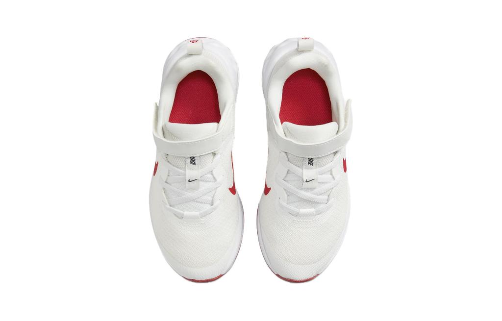 Nike REVOLUTION 6 Oddychające Wsparcie Niskie Buty do Biegania dla Dzieci Białe Czerwone Dzieci w Wieku 3-7 Lat DD1095-102