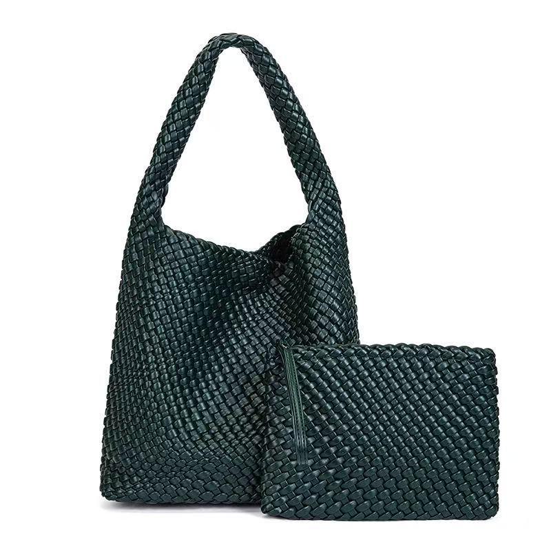 Custom Large-Capacity Woven Tote: High-End Mother-Child Bucket Bag and Underarm Basket