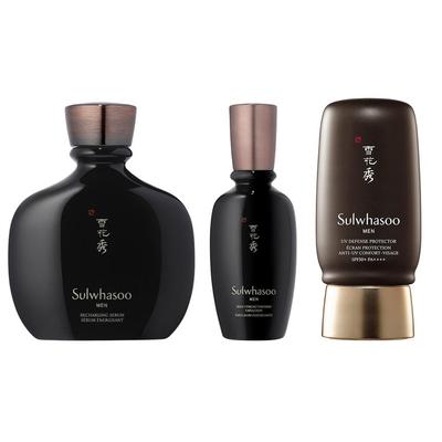 Men BonYoon Skincare – Essência (140 ml) / Emulsão (90 ml) / Protetor Solar FPS50+ PA+++ (50ml), coreano