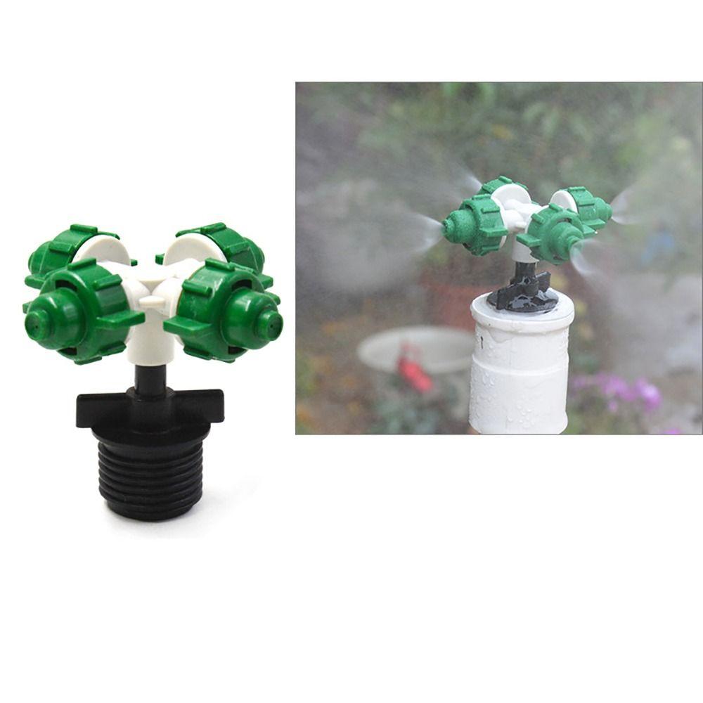 5Pcs Water Fog Cross Atomizing Nozzle 1/2" G1/2 with Male Threaded Connector Greenhouse Sprinkler Connector