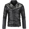 Spring Men's Jacket Motorcycle Slim Fit Trendy Casual Lapel Zipper Leather Jacket Men