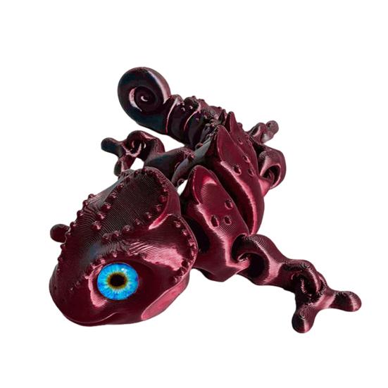 3D-gedrucktes Chamäleon Gelenkiges Flexibles Tierspielzeug mit Beweglichen Gelenken Stressabbau Fidget-Spielzeug für Erwachsene Heim- Büro- Schreibtischdeko