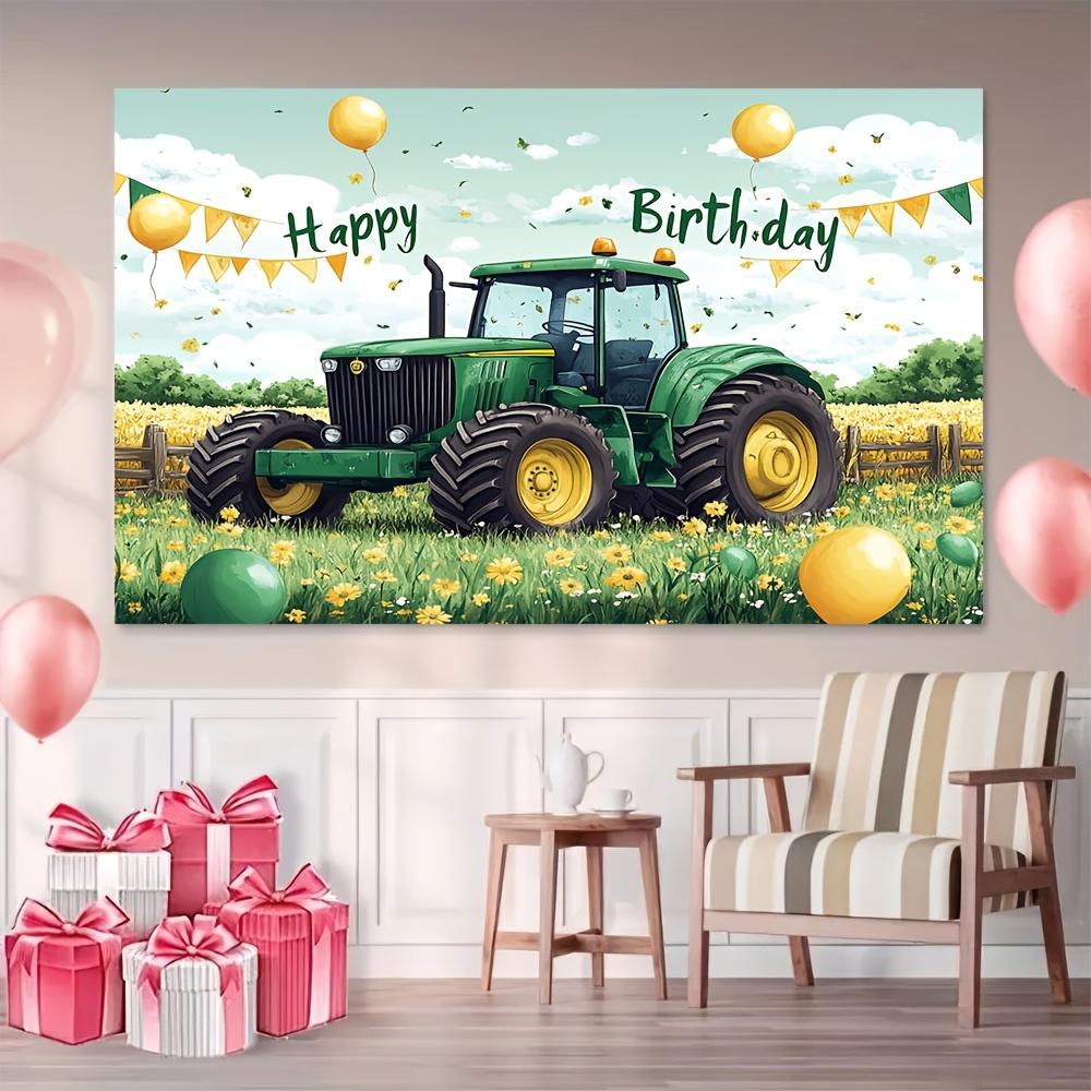 1 bucată, fundal tractor La Mulți Ani, decorațiune petrecere de ziua de naștere, banner pentru masa de tort, fundal fotografie H