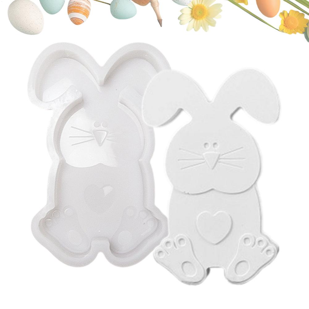 Bunny Silicone Mold Easter Bunny Statue Silicone Mold Children Adults Beginners-Friendly Casting Mould Easy Release For Cake