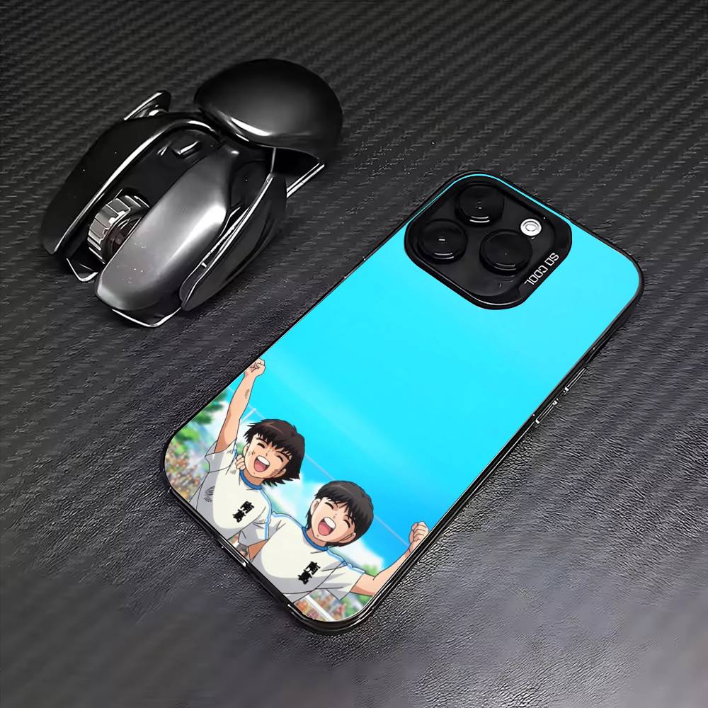 Anime Cool C-Captain T-Tsubasa  Phone Case For iPhone17,16,15,14,13,12,11 Plus,Pro Max Colored Silver Plated Inside Cover