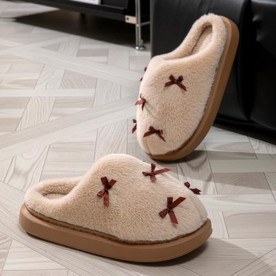 Thick-bottomed Cotton Slippers To Keep Warm In Autumn and Winter, Non-slip Soft-bottomed Silent Plush Slippers for Home Use
