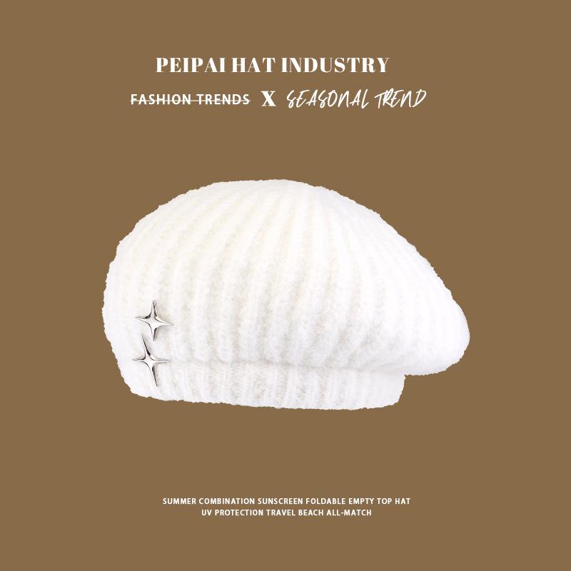 Beret autumn and winter face little girl painter hat versatile classic British retro newsboy hat