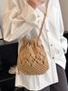 Women's Large Capacity Woven Beach Bag 2025 - Trendy High-End Summer Crossbody Bucket Bag.