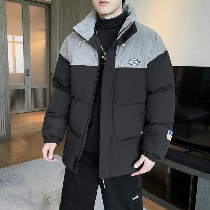 Winter Warm Hooded Fake Two-piece Cotton Clothes Thickened Japanese Teenagers Handsome Casual Jacket