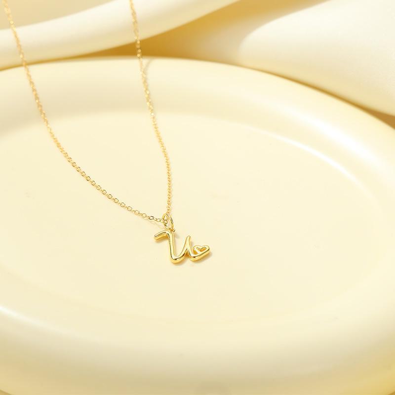 Banyan Tree S925 Silver English Letter Pendant Necklace - Simple, Elegant Style for Mother's Day