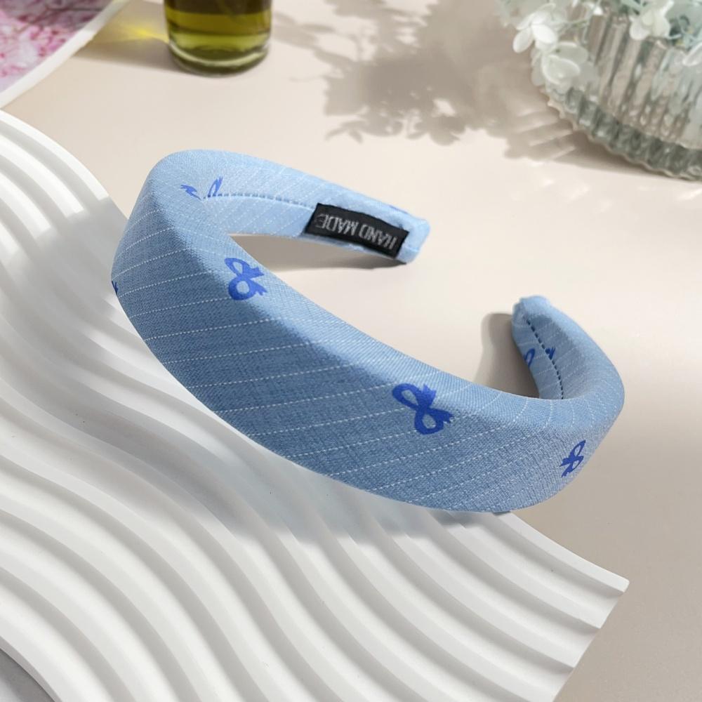 New Floral Bowknot Hairbands for Women Girls Korean Hair Accessories Sponge Soft Sweat Flower Bows Wide Hoop Headband Bandana