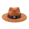 Men'S And Women'S Skulls, Western Cowboy Hats, Autumn And Winter New Suede Top Hats, High-End Flat-Brimmed Jazz Hats