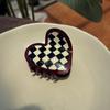 Korean Style Acetic Acid Hair Claw Elegant Plaid Hair Claw Hair Accessories Heart Shark Clip  Gifts