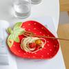 Creative Cartoon Strawberry Shaped Ceramic Salad Bowl Soup Bowls Family Fruit Snack Plate Kitchen Utensils Accessories Tableware