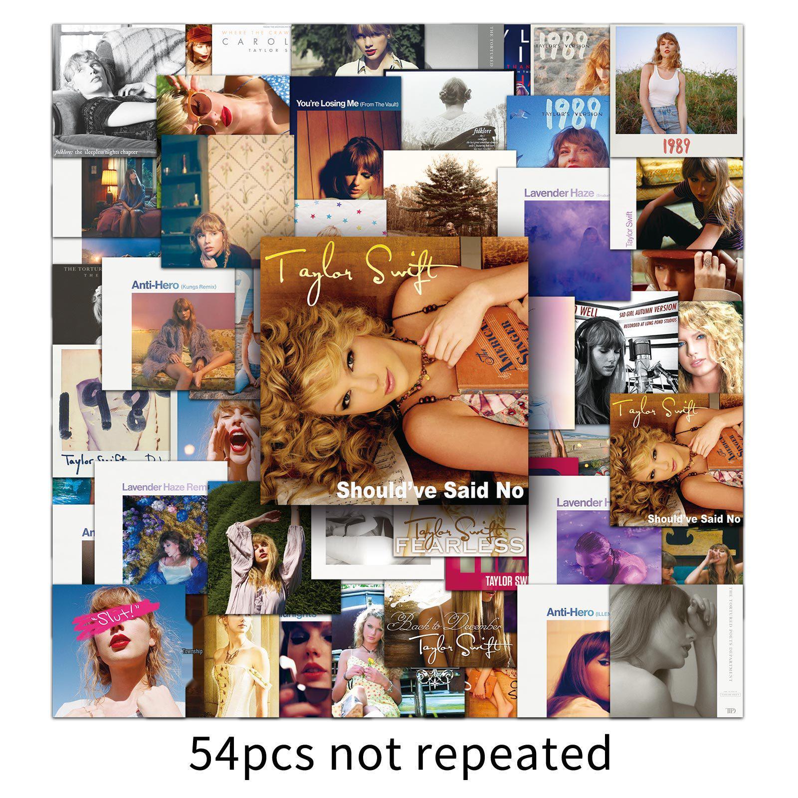 54 Taylor Album Cover Stickers: Waterproof Decorative Decals Featuring European and American Singer Taylor Swift.