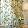 Embroidered Peony Window Room Divider Curtain Line Hanging On Rod Door Valance