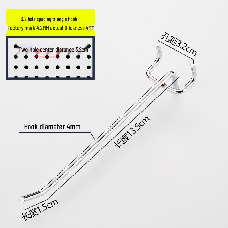 Lochwand und Schmuck Doppelzinkenhaken, Dreifuß, Supermarktregal und gerade Haken