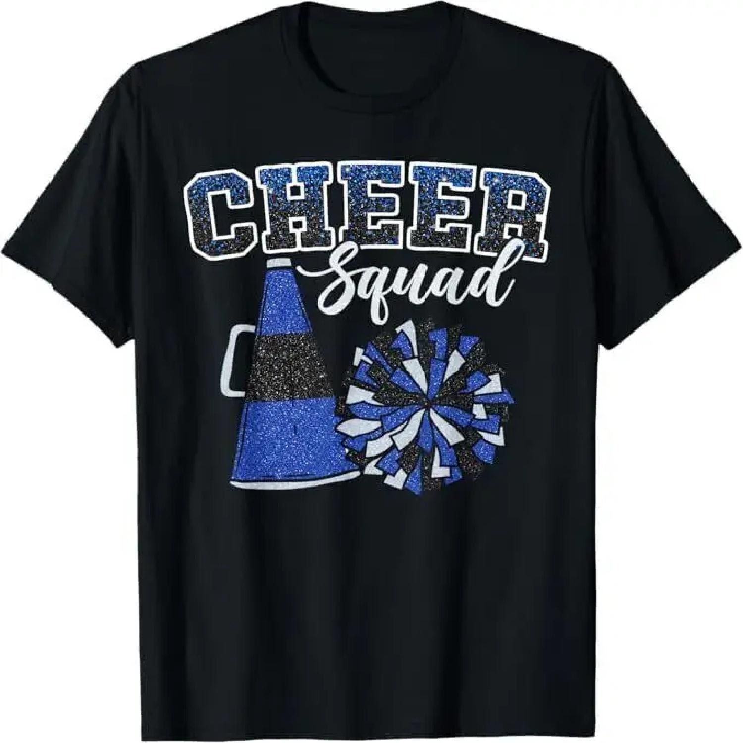 Funny Cheerleader Cheer Squad Cheerleading Blue Women Girl T-Shirt S