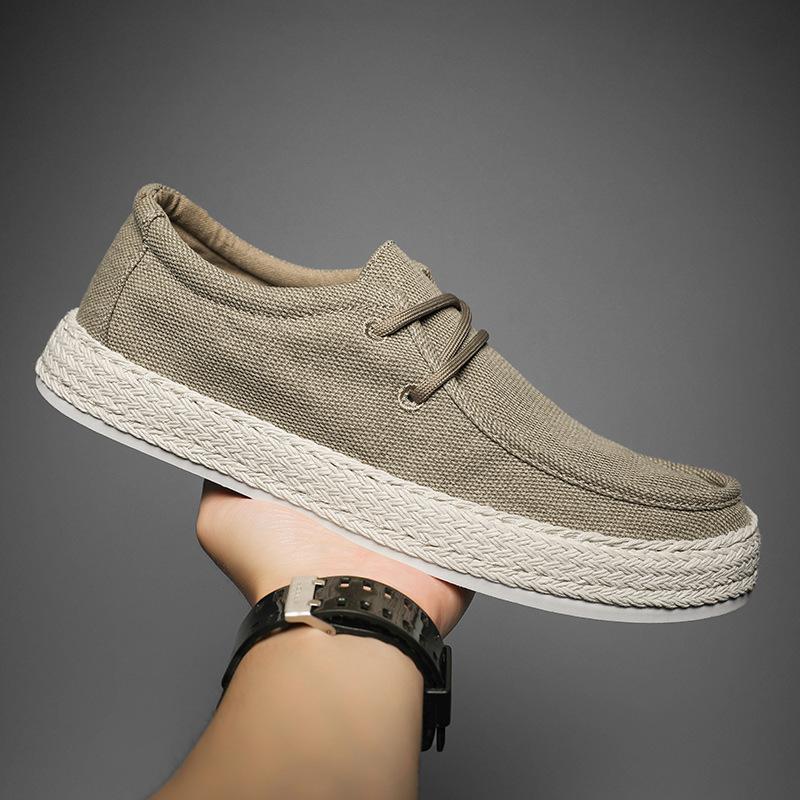 Canvas Shoes for Men Breathable Anti-Skid Summer Casual Board Shoes Versatile Canvas Work Trendy Shoes Man