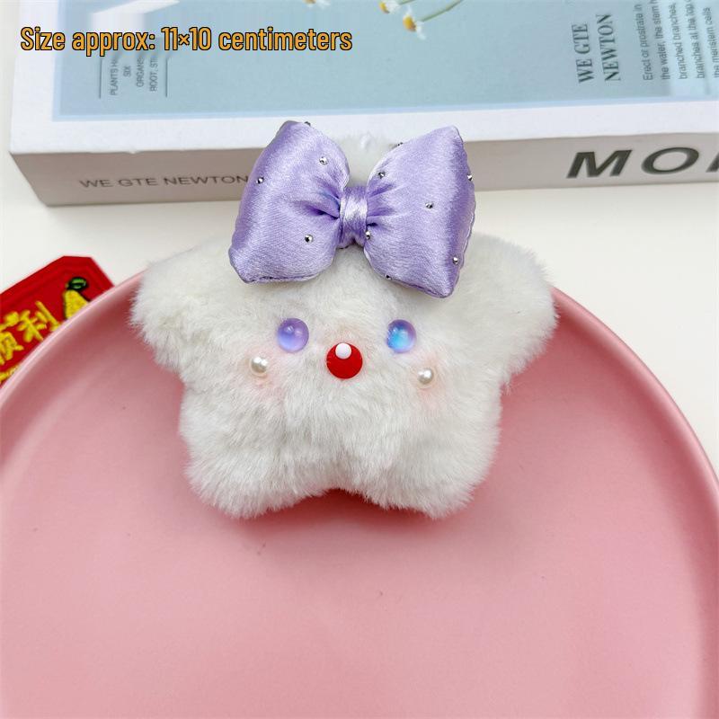 Entzückender Rosa Stern Plüsch Schlüsselanhänger: Quietschender Anhänger für Rucksäcke