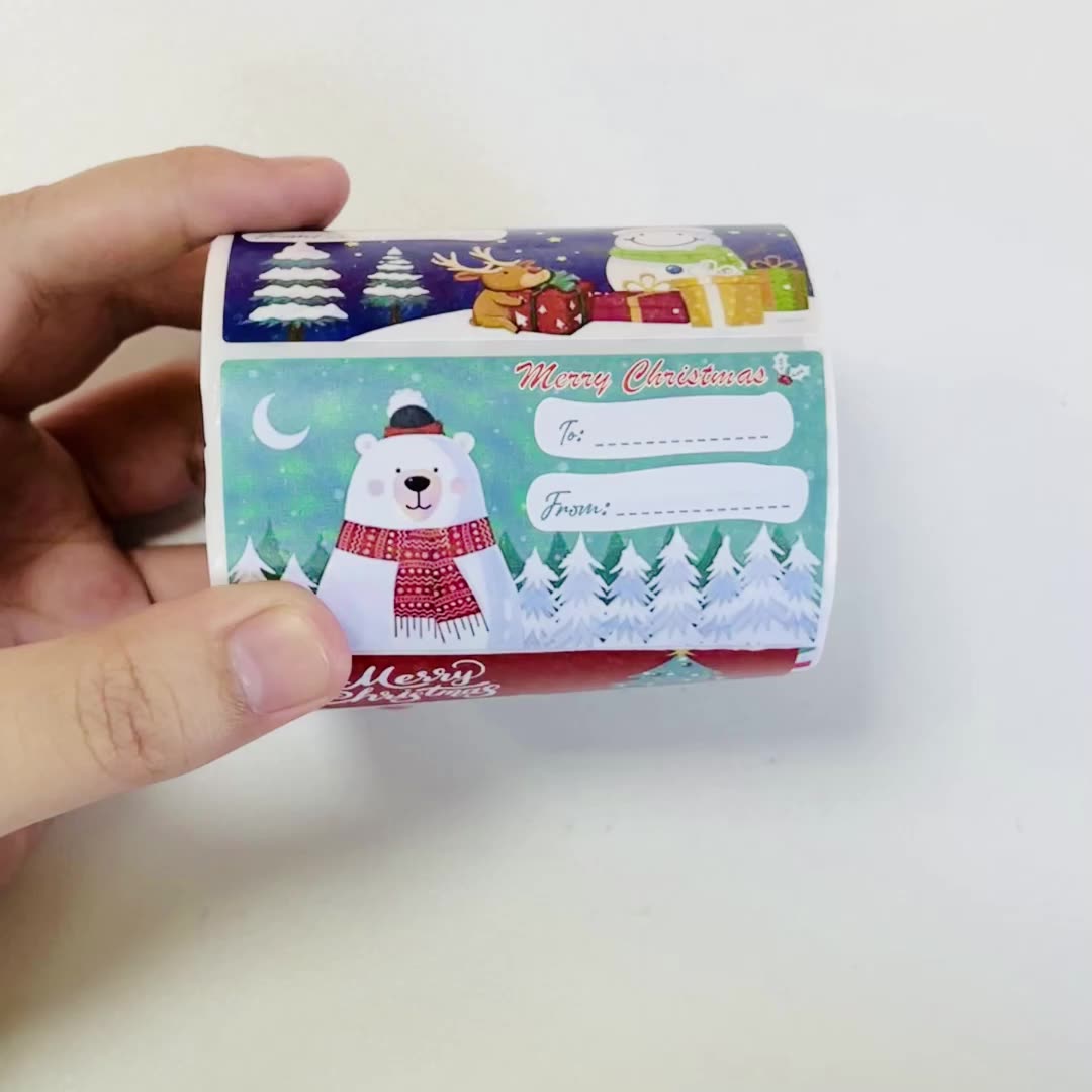 

500Pcs Christmas Stickers Bulk, Holiday Gift Tags Labels, Xmas Decorations for Gifts Wrapping DIY Crafts Scrapbooking 2.95x1.6inch