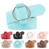 New High quality ladies fashion needle-free metal round buckle belt jeans