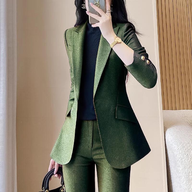 Women's Waist-cinching Blazer & Pants Suit Set