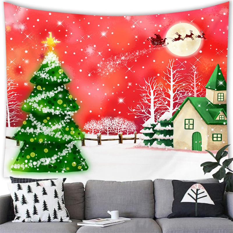 Merry Christmas Cartoon Snowman Cross Border Tapestry Wall Hanging