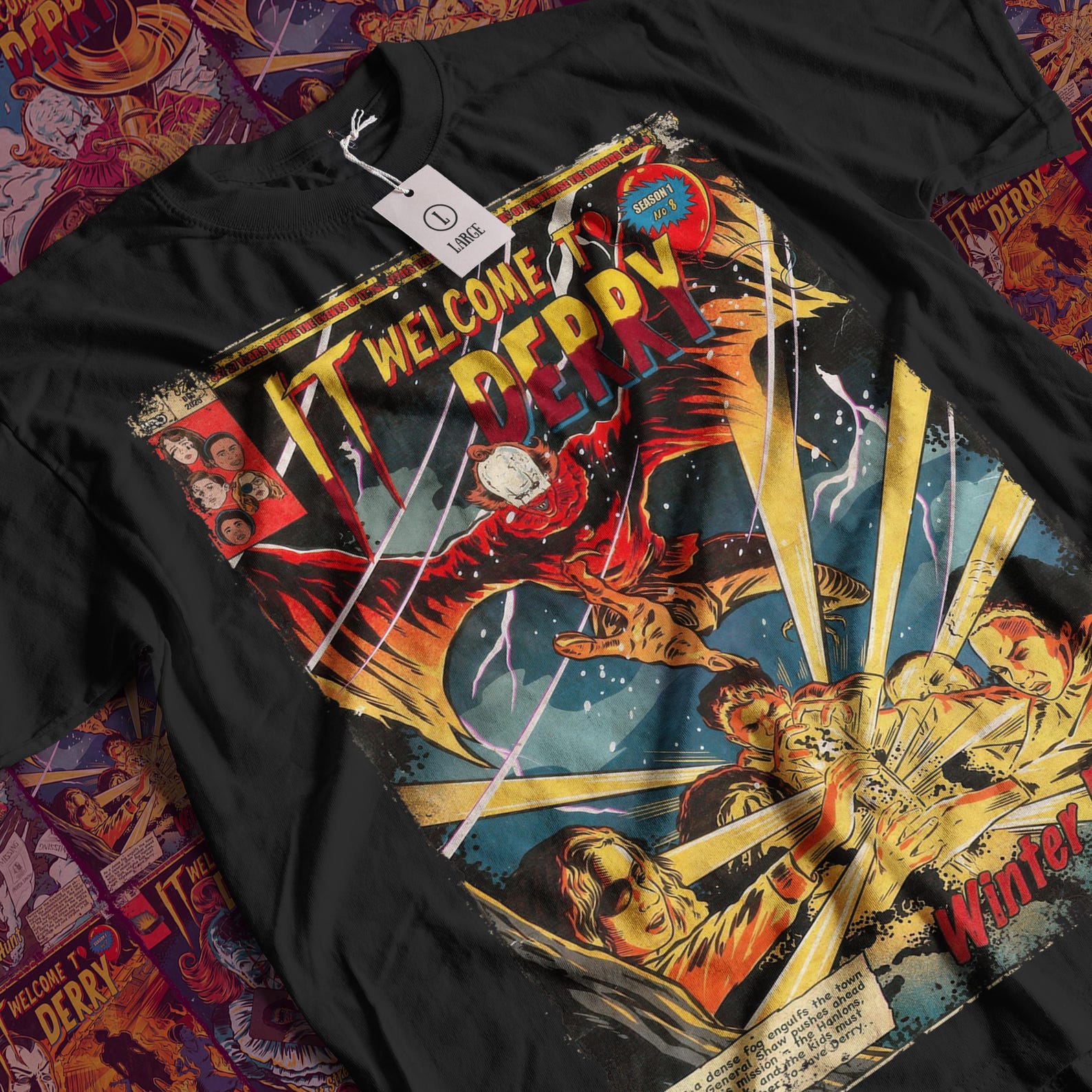Welcome to Derry T-Shirt: Vintage IT Movie Graphic Tee 3XL