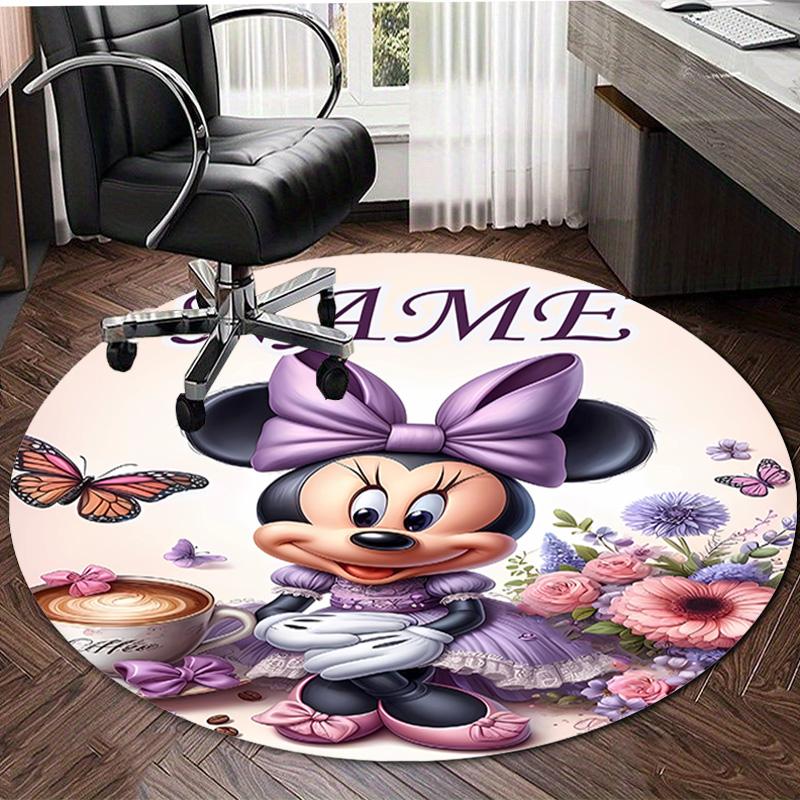 Personalized M-Minnie Round Chair Office Rug - Perfect for Mat, Office Chair & More - Ideal Gift for Birthdays and Holidays