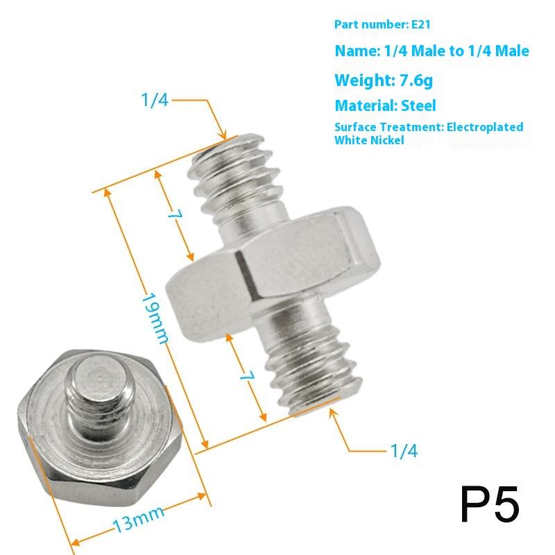 1/4 Inch Male To 1/4 3/8 Inch Male Camera Screw Mount Adapter Tripod Screw Adapter Thread For Camera Tripod Monopod Ring Light