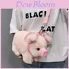 Pig Plush Mini Bag For Women With Zipper Closure And Inner Pocket For Daily Use