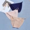 Seamless Lace 3pcs Sexy Women Panties Silk Lingerie Girls Cute Bow Underpants