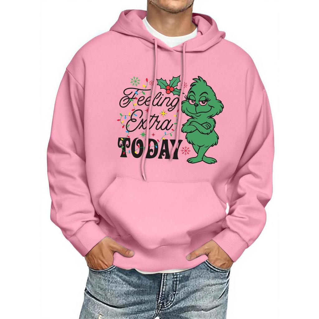 Men's Print Hooded Sweatshirt Long-Sleeve Casual Pullover Hoodie Hooded Sweatshirt