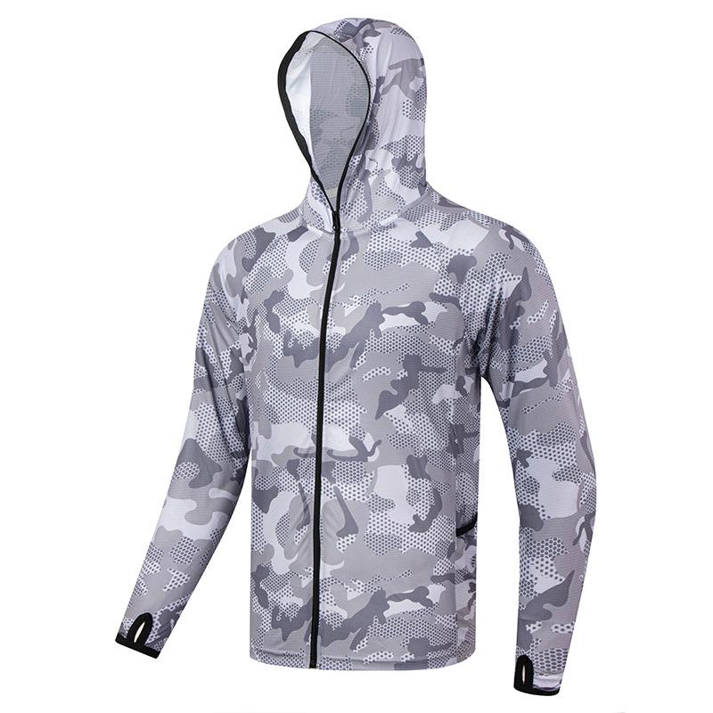 Outdoor sunscreen fishing, light and icy in summer, outdoor sports camouflage quick-drying long-sleeved fishing, one piece is sent on behalf of others