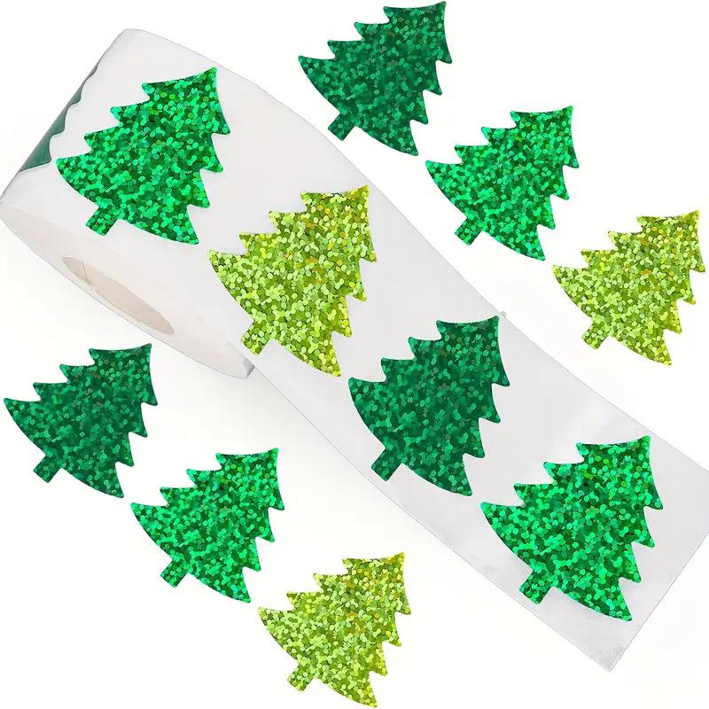 500Pcs/Roll Gift Sealing Stickers Xmas Tree Hat Stickers Self-Adhesive Label Decals for Holiday Envelope Invitations Cards Decor