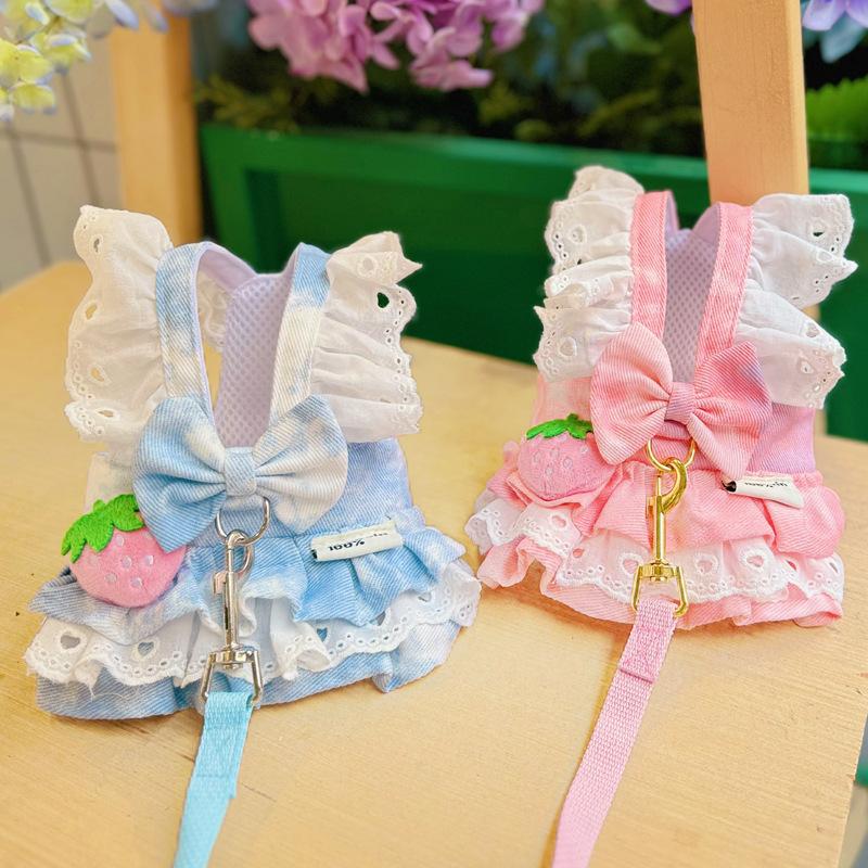 Pet Clothing Korean Version Pomeranian Dog Clothes Princess Leash Skirt New Spring and Summer Clothing