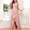 2026 European and American Cross-border Amazon Dress Spring Women's Medium and Long Evening Dress High Waist V-neck Banquet Skirt