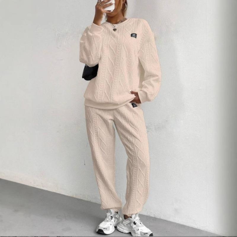 Women Fashion Casual Two Piece Long Sleeve Sweatshirt Pants Set