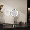 LED Lighted Makeup Mirror Tabletop 10X Magnifying Mirror with 3 Color Lights Brightn Adjustable Height Adjustable Double Sided