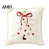Soft Skin Friendly Cushion Covers Christmas Plush Pillowcase, 3D Embroidered Design Throw Pillow Festive Home Accents for Holiday Cover, Decorative