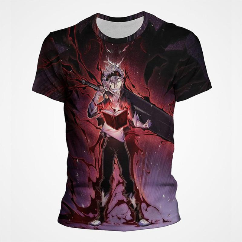Black Clover Anime 3D Printed Unisex T Shirt Short Sleeve T Shirt For Men Cartoon Graphic Top Tees Otaku Summer Clothing
