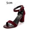 Fashion Women 2025 Summer Fashion Sandals Medium High Heel Block Heel Sandals Outdoor Fashion Sandals Women Heels Black Red Sandalias