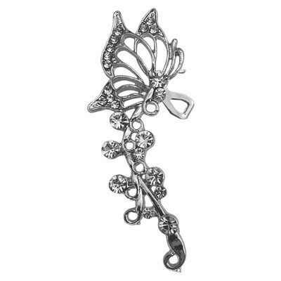 Super Fairy Rhinestone Butterfly Integrated Elf Ear Bone Clip Red Earrings Temperament Personality Exaggerated Ear Hanging Earrings
