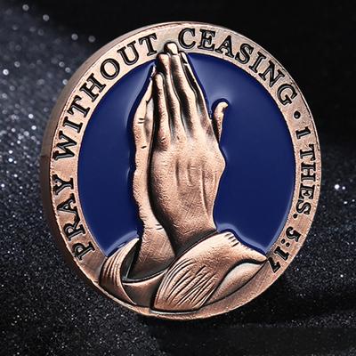 1/3/5Pcs Lord's Prayer Challenge Coin Pray Without Ceasing Keepsake Coin Metal Christian Religious Pocket Token with Bible Verses