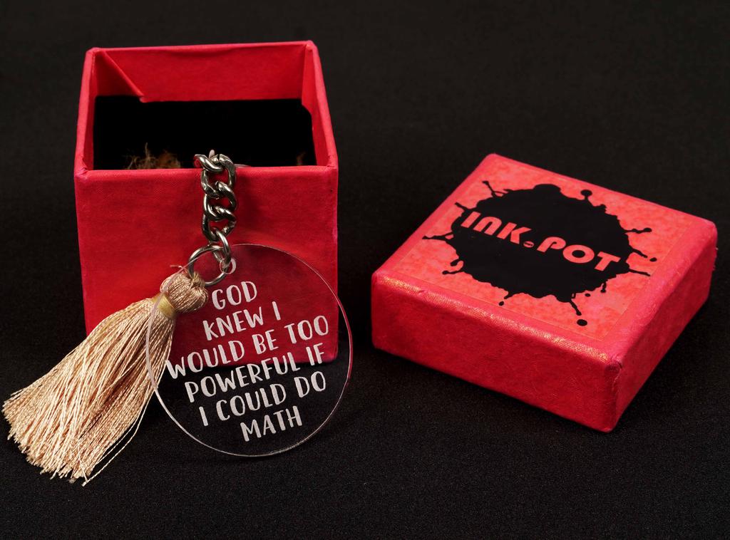Inkdotpot Acrylic Key Holder Novelty Humor Engraved Key Chain Housewarming