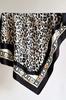 Scarf 90x90 with a leopard print and chains - Elegance with a twist